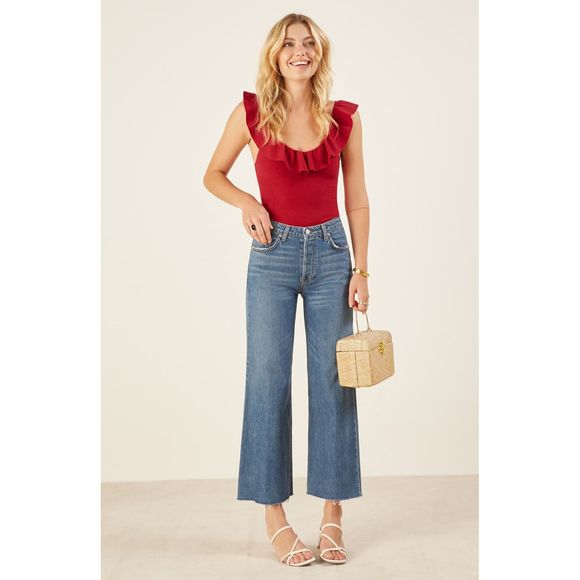 Reformation Red Ruffle Top - Picture 4 of 8